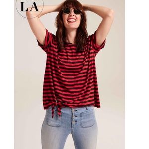 NWOT NYDJ Striped Tie-Front Top M